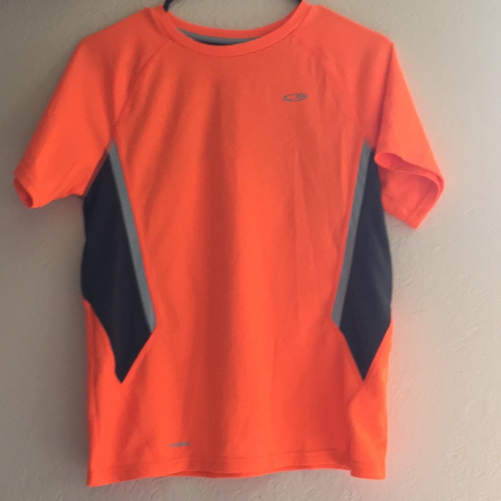 Orange and grey boys dri-fit workout shirt